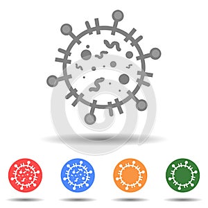Coronavirus covid microbe icon vector logo isolated on background