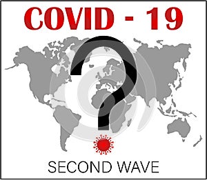 Coronavirus Covid-19 second wave. Vector illustration.