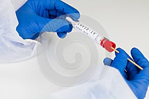 Coronavirus COVID-19 testing kit,swab collection equipment photo