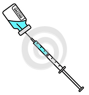 Coronavirus Covid-19 vaccine bottle and syringe illustration photo