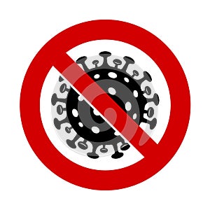 Coronavirus Covid 19 vector icon. Coronavirus nCov, 2019 virus epidemic outbreak stop sign photo