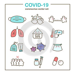 Coronavirus Covid 19 Vector Set Collection photo