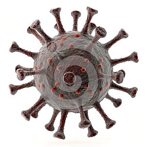 Coronavirus 3D Icon isolated on white background photo