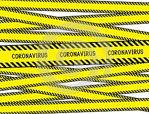 Coronavirus decease. Warning stripes photo