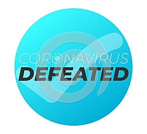 Coronavirus Defeated Illustration Sticker Badge