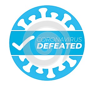 Coronavirus Defeated Illustration Sticker Badge