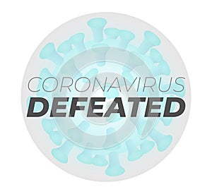 Coronavirus Defeated Illustration Sticker Badge