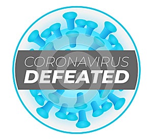 Coronavirus Defeated Illustration Sticker Badge