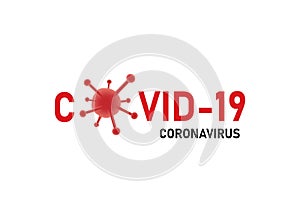 Coronavirus design logo vector and texted