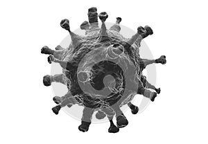 Coronavirus disease cells, 3D rendering. magnified image of a virus cell new 2019 Novel Coronavirus COVID-19 pathogen germ