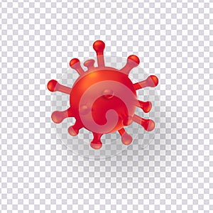 Coronavirus disease COVID-19, dangerous infection isolated on transparent background.Vector