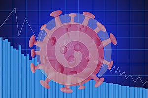 Coronavirus disease COVID-19 impact global economy stock markets financial crisis concept, 3D illustration