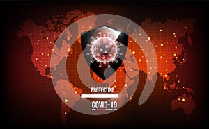 Coronavirus disease COVID-19 infection medical. Coronavirus epidemic worldwide prevention concept, vector illustration