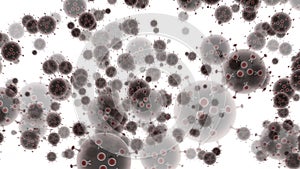 Coronavirus disease COVID-19 infection medical isolated. China pathogen respiratory influenza covid virus cells.