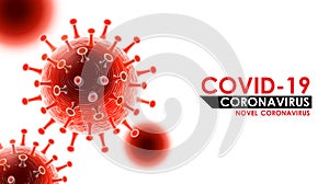 Coronavirus disease COVID-19 infection medical with typography and copy space. Pandemic risk background vector illustration