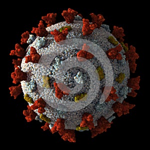 Coronavirus disease COVID-19 SARS-CoV-2 under the microscope. 3D illustration