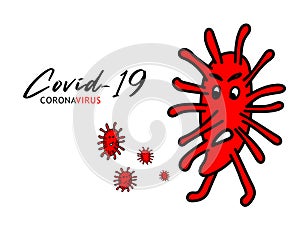 Coronavirus disease COVID-19 vector illustraton, sign, logo, cartoon, symbol, medical  icon