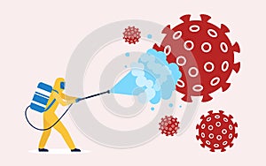 Coronavirus disinfection, clean and kill virus pathogen photo