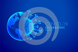 Coronavirus and earth outburst concept background design photo