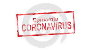 Coronavirus epidemia in red stamp illustration photo