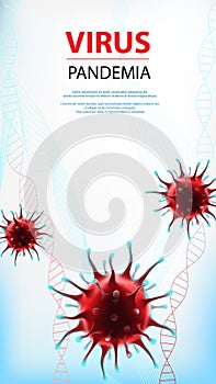 Coronavirus epidemia vertical social media banner virus illustration
