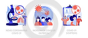 Coronavirus epidemy outbreak abstract concept vector illustratio