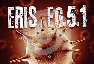 Coronavirus Eris EG.5.1 variant 3d render concept