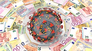 Coronavirus and Euro banknotes