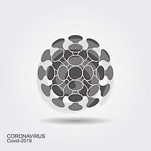 Coronavirus flat icon. Vector stylized icon with shadow