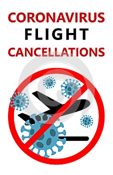 Coronavirus Flight Cancellations, Novel corona virus disease pandemic COVID-19, 2019-nCoV, landing plane with carriers of
