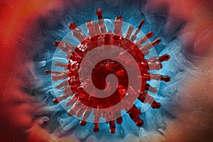 Coronavirus global hazard virus 3d rendering