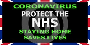 Coronavirus graphic stating protect the NHS