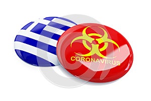 Coronavirus in Greece on a white background 3D illustration, 3D rendering