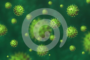 Coronavirus green background