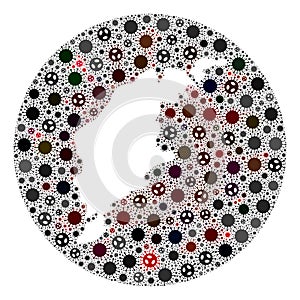 CoronaVirus Hole Circle Map of Gotland Island Mosaic