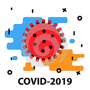 Coronavirus icon, 2019-nCov novel coronavirus concept