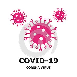 Coronavirus icon. Dangerous pandemic from China. Wuhan  epidemic vector illustration isolated on white background. Microbe, bacter