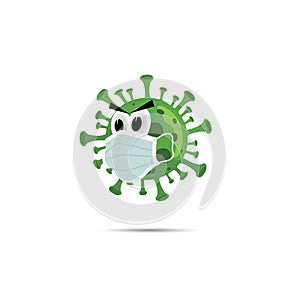 Coronavirus icon illustration with mask