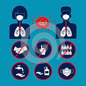 Coronavirus icon infographics