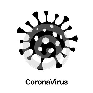 Coronavirus icon or logo. Epidemic disease infection. Virus biohazard concept. Vector