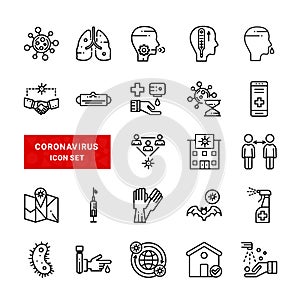 Coronavirus icon set