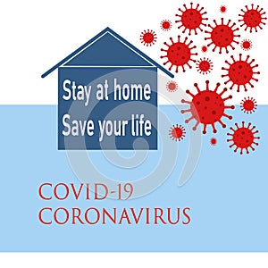 Coronavirus illustratinon stay at home