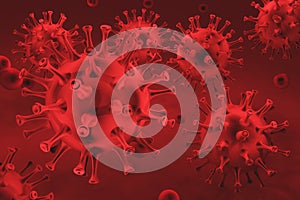 Coronavirus Illustration 3d Model. Close up of Covid-19