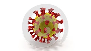 Coronavirus Illustration 3d Model Rotation. Global pandemic coronavirus