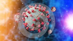 Coronavirus Illustration in 3D space