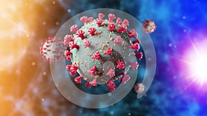 Coronavirus Illustration in 3D space