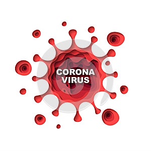 Coronavirus infection COVID-19 papercut