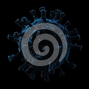 Coronavirus infection medical illustration. Microscope virus close up.