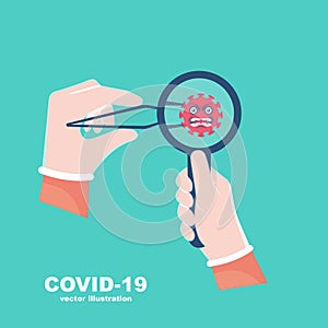 Coronavirus laboratory test in hospital lab vector