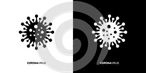 Coronavirus logo for hospitals, medical facilities. Bacteria Cell Icon photo